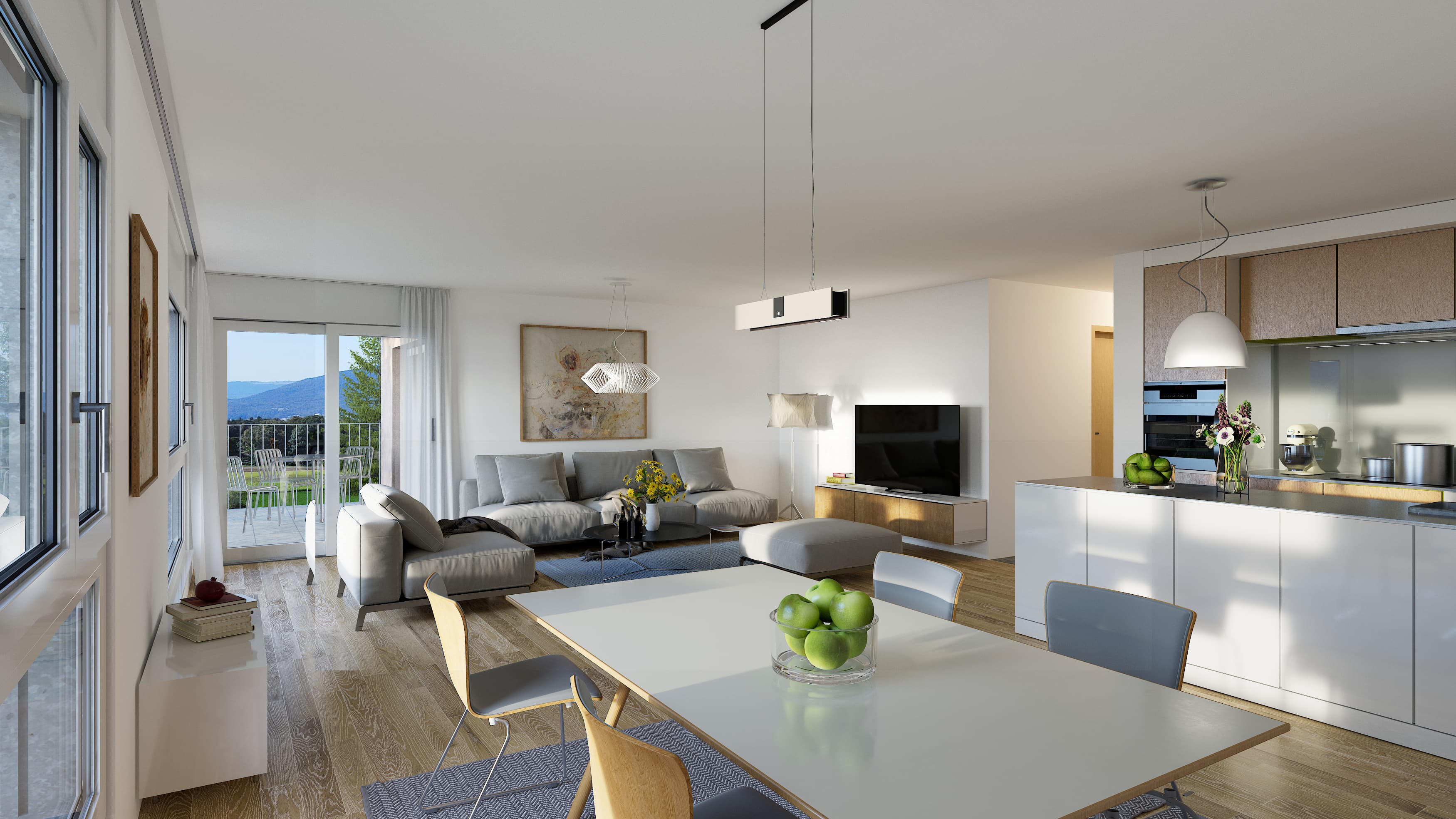 Intérieur ouest — Séjour avec accès terrasse